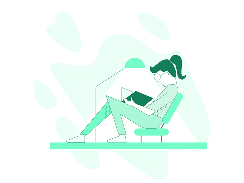 Reading time animation character character design gif illustration