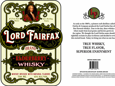 Package design for Lord Fairfax Whisky