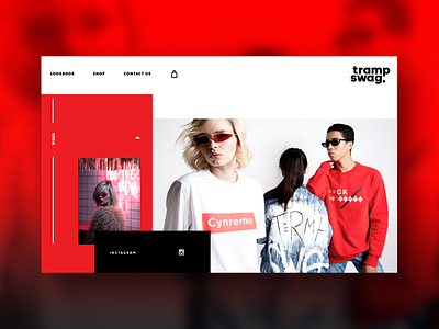 Web site for clothes brand branding clothes clothes shop design design agency e-commerce interface red shop site swag typography ui ux web white