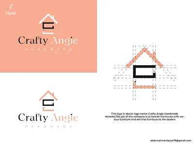 Crafty Angie Handmade Wreaths- logo design branding business logo design feminine logo graphic design home logo letter a logo letter c logo letter h logo letter mark monogram lettermark logo logo creation logo design logo generator logos logotype typography