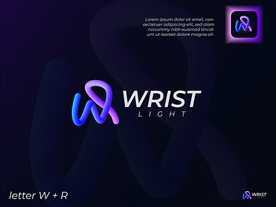 Letter W + R  Logo, Modern Logo Design