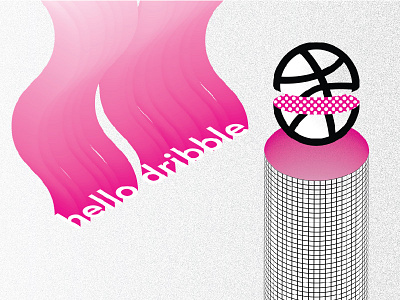 Hello Dribbble! debut dribbble illustration type waves