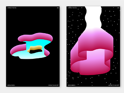 Descension / Ascension abstract challenge colour design gradient illustration modern poster print risograph shape space