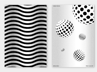 088-089 black and white colour gradient illustrator lines pattern poster print risography shape typography