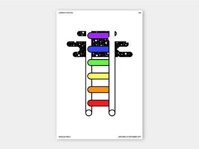 146 - Ladder colour gradient illustrator noise pattern poster print risography shape space topography