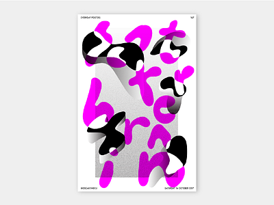 167 - Scatterbrain abstract challenge colour gradient illustration lyric poster print risograph shape typography