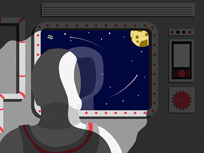 Onboarding Reflection astronaut design editorial illustration launch onboarding space spaceship texture vector