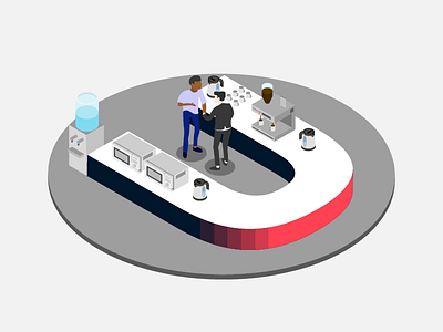 Workspace Culture - U hr illustration interaction letters modern office people type vector web website workspace