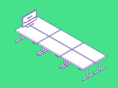 Team Desks desk digital illustration illustrator isometric minimal screen simple table team vector