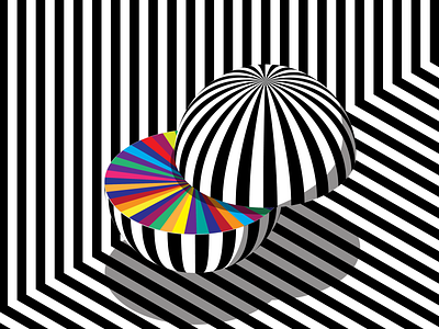Headspace 02 colour doodle graphic design illustrator line art op art optical illusion pattern poster psychedelic shape trippy vector visual