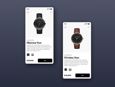 Luxury Watch Store UI - Product Screens app clean concept design modern ui ui design