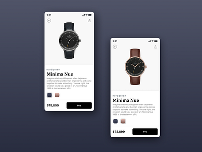 Luxury Watch Store UI - Product Screens