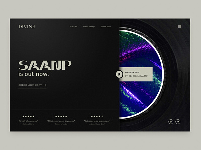 Music Album Landing Page UI album launch app clean concept design graphic design landing page modern music landing page music website ui ui design