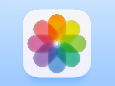 Apple Photos App Icon (Glassmorphism Version) app app icon clean concept dailyui design glassmorphism icon design iconography logo modern neumorphism trend ui ui design