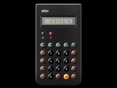 Realistic Illustration of iconic Braun ET-66 Calculator