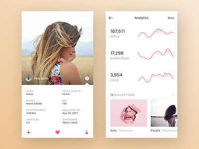 Info & Analytics analytics app chart clean graph ios iphone mobile photography photos stats unsplash