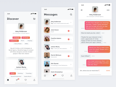Professional networking app concept