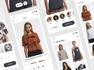 Nike + Tinder App Concept app clean clothes e-commerce flat ios iphone iphone x minimal mobile nike online store photography shop store ui