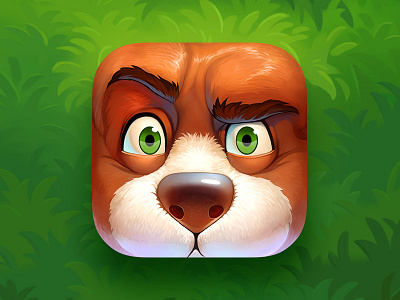 Hulabear Ios Icon animal appicon appstore bear character eyes game grass icon illustration ios
