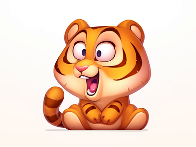 Tiger animal animation art artwork character children coin colorful cute design digital art digital illustration gamble game illustration slot slots symbol tiger wild