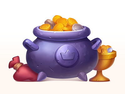 Cauldron with gold