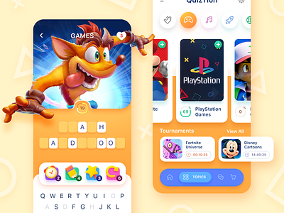 Word Puzzle Game app application art bandicoot crash crossword design game icon ios mobile playstation puzzle screen theme trivia ui ux wolf word