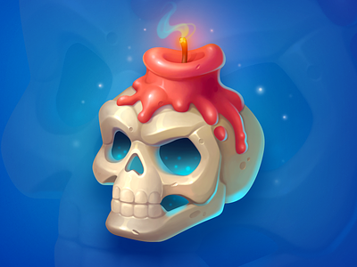 Skull Symbol art bones candle casino fire game icon illustration lights nft scary skull slot smoke symbol