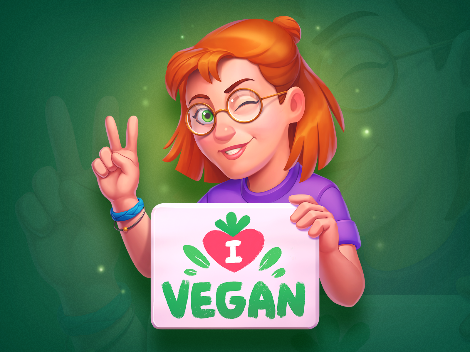 I ❤️ Vegan art artist casino character gambling game girl hipster icon illustration nft sign slot symbol vegan