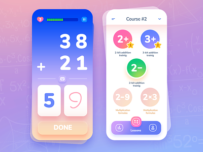 Math Training App app calculate counting education game grade kids learn math number practice preschool shool skills student study teach tests ui