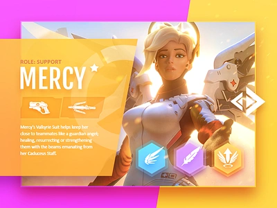 Overwatch: Mercy blizzard character design game mercy overwatch ui ux web