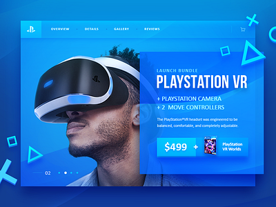 PlayStation VR - Product Page console design game playstation product ps4 technology ui virtual reality vr web