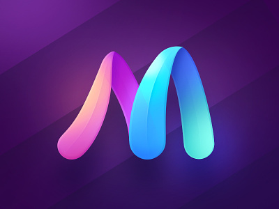 M branding design gradient icon logo m mark type