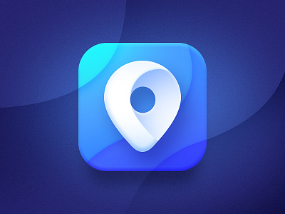 Travel iOS Icon blue branding design gradient icon ios location logo logotype mark travel white
