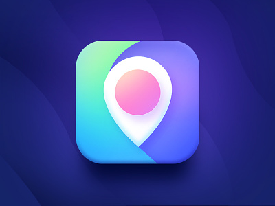 Travel iOS Icon blue branding design gradient icon ios location logo logotype mark purple travel
