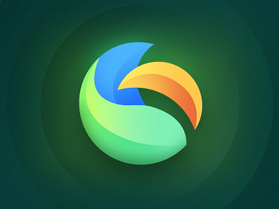 Leaves blue branding colorful design gradient green icon leaves logo logotype mark orange
