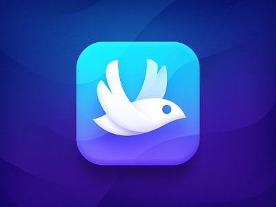 Bird iOS Icon app bird blue branding flight gradient icon ios logo logotype mark white
