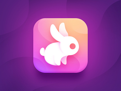 Bunny iOS Icon app branding bunny icon logo logotype mark pink rabbit white