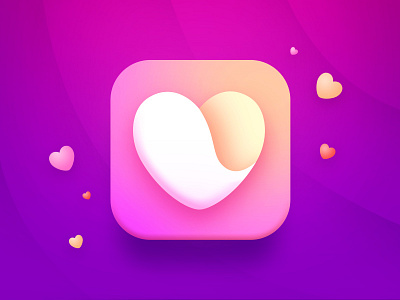 Heart iOS Icon app branding heal heart icon logo logotype mark medecine pink purple