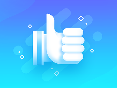 Like blue design finger game icon like mark page thumb up win winner