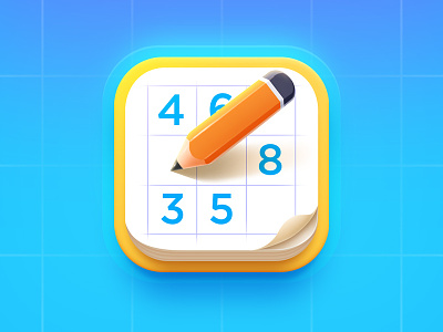 Sudoku App Icon app appicon design game icon ios paper pencil sudoku