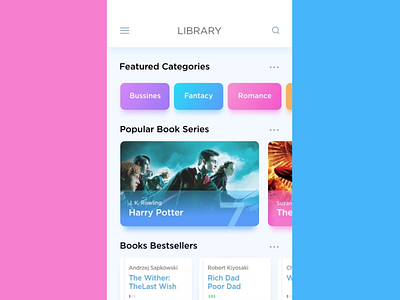 Educational App adobe xd animation app book design education english harry potter interface ios iphone x learning app library madewithadobexd page read study ui ux video