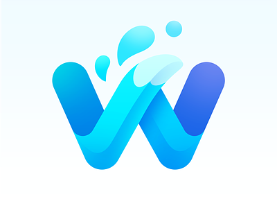 Waterfox New Logo animal blue branding design fox gradient icon letter lettering logo logodesign logotype logotype design mark neststrix tail w water waterfox wave