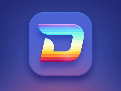 D branding color colorful concept d design gradient icon ios letter lettering logo logotype mark pixel pixels typo