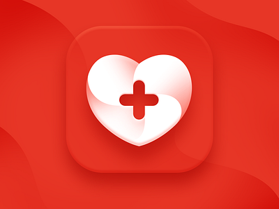 Health Icon app appicon brand identity branding color cross design gradient health healthy heart icon ios logo logodesign logotype mark mobile app red