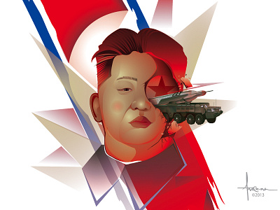 Kim Jong Un © Orlando Arocena 2013 illustrator kim jong un north korea nuclear threat orlando arocena political art vector