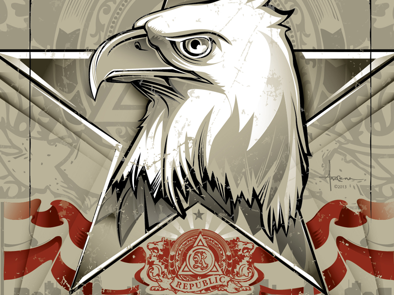For Which It Stands © Orlando Arocena 2013 for which it stands republic worldwide lodge gallery nyc orlando arocena vector bald eagle art exhibition