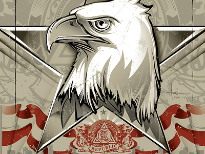 For Which It Stands © Orlando Arocena 2013 art exhibition bald eagle for which it stands lodge gallery nyc orlando arocena republic worldwide vector