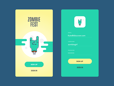 Sign up form fest form sign in sign up ui zombie