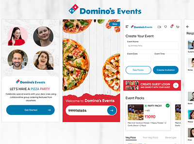 Domino's Events Group Ordering adobe xd design ui ux