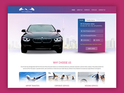 Chauffeur Service interface design ui design web deisgn